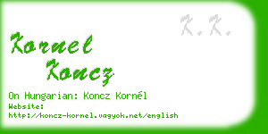 kornel koncz business card